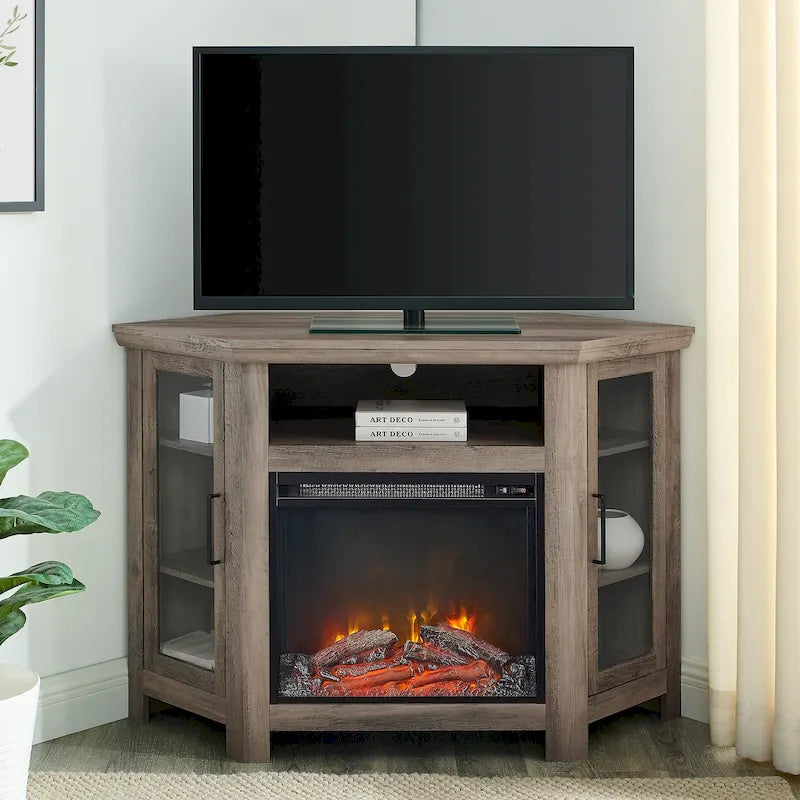 Meuble TV d'angle avec cheminée Middlebrook de 48 pouces