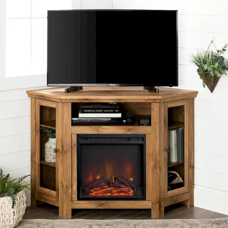 Meuble TV d'angle avec cheminée Middlebrook de 48 pouces