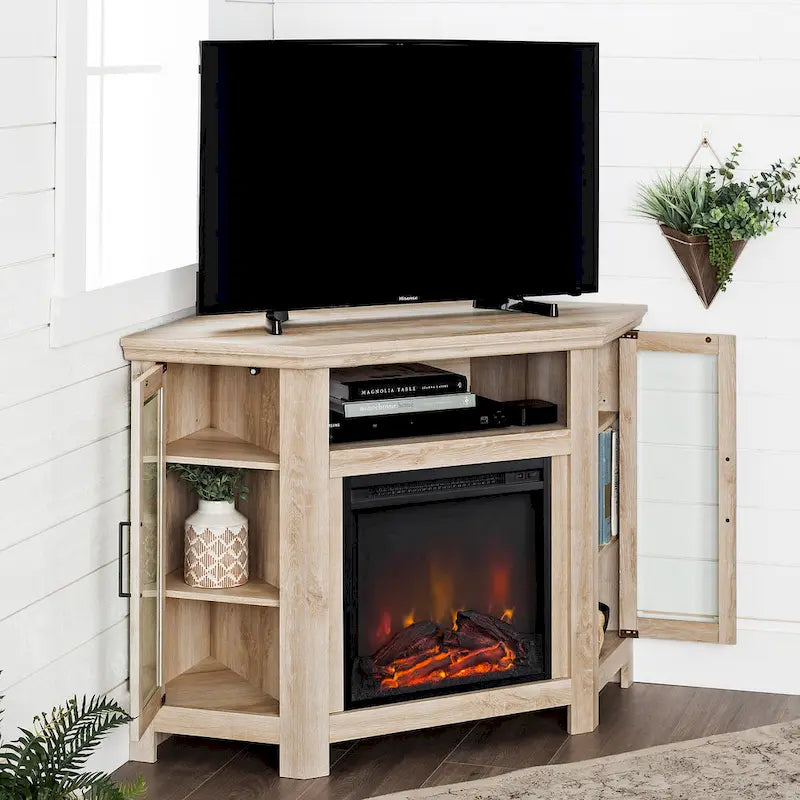 Meuble TV d'angle avec cheminée Middlebrook de 48 pouces