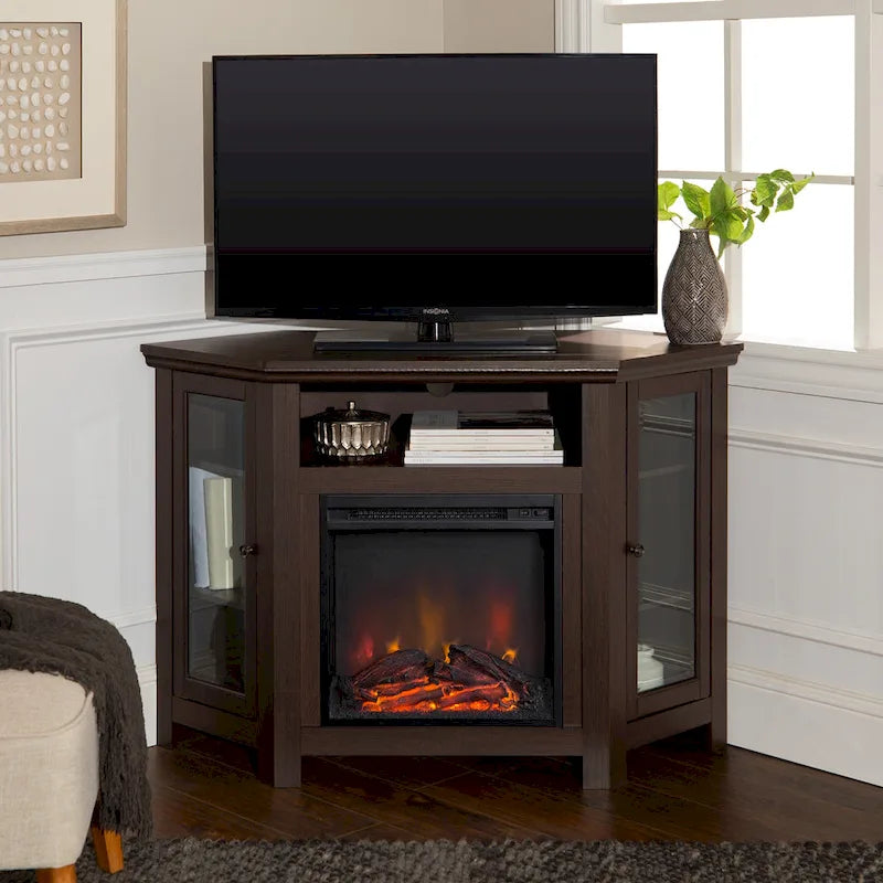 Meuble TV d'angle avec cheminée Middlebrook de 48 pouces