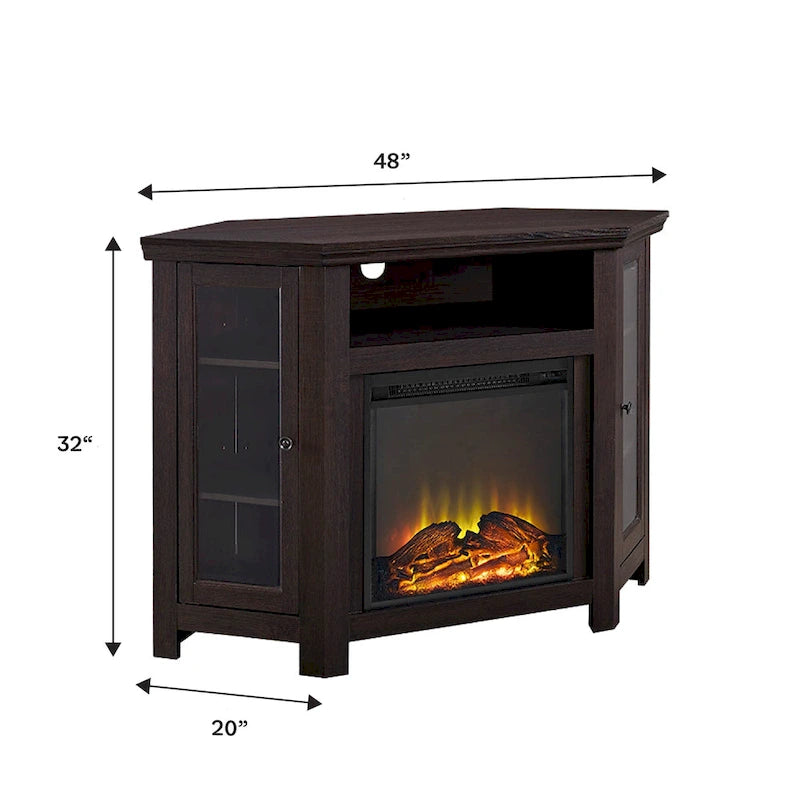 Meuble TV d'angle avec cheminée Middlebrook de 48 pouces