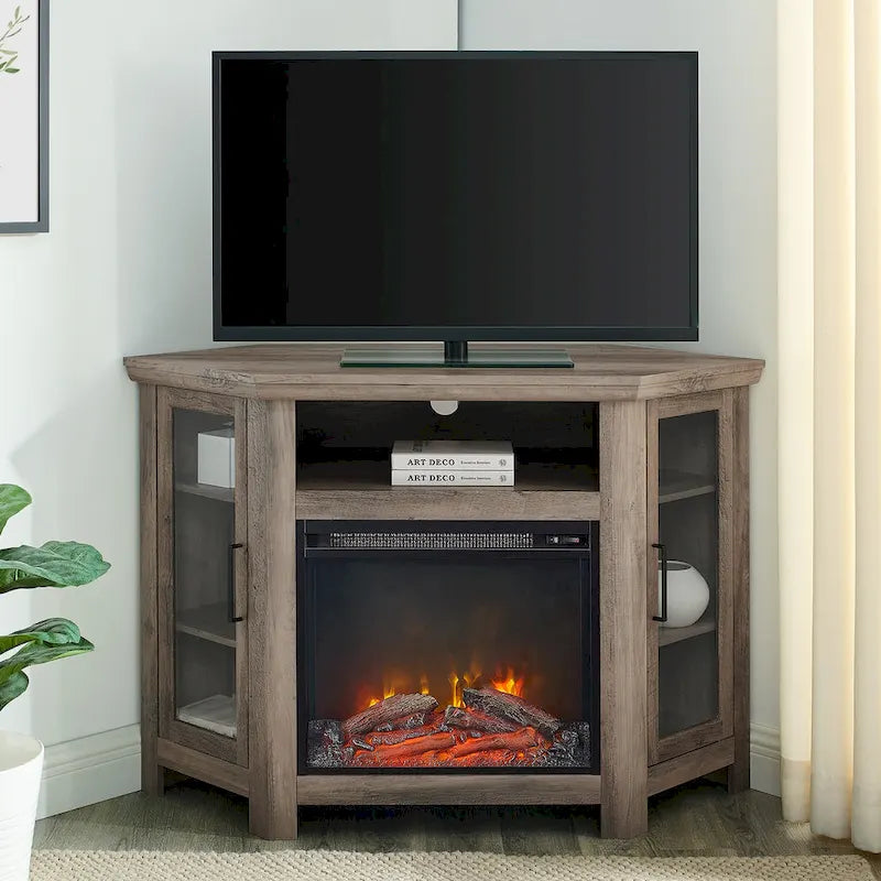 Meuble TV d'angle avec cheminée Middlebrook de 48 pouces