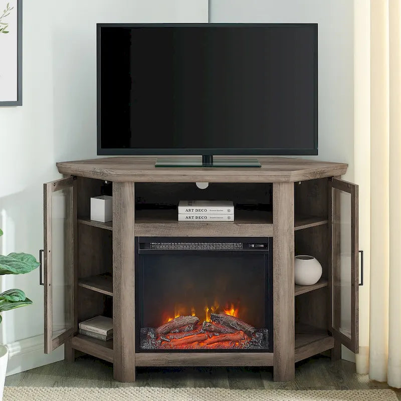 Meuble TV d'angle avec cheminée Middlebrook de 48 pouces