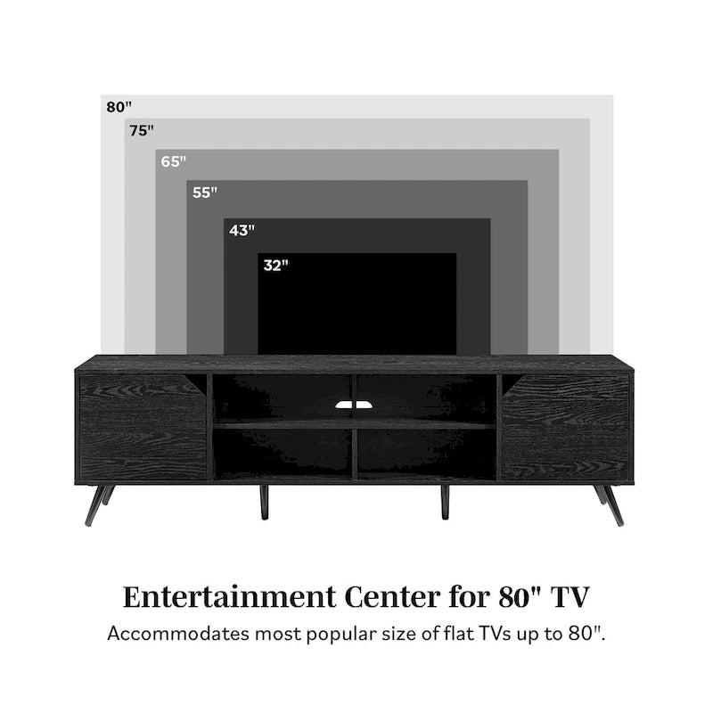 Meuble TV 70 pouces de style moderne du milieu du siècle de Middlebrook Designs