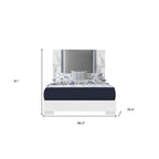 Cadre de lit King lumineux HomeRoots en bois blanc et gris et similicuir