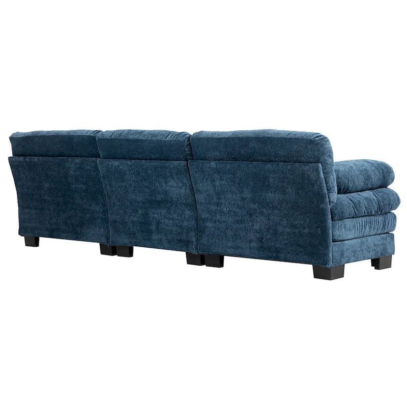 Canapé d'angle convertible en L en chenille 120,87 cm avec pouf
