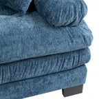 Canapé d'angle convertible en L en chenille 120,87 cm avec pouf