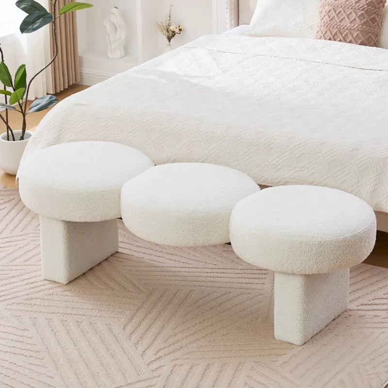 Banc de chambre capitonné en tissu bouclé, 143 cm de large, pour entrée ou pied de lit - 143 cm de large x 50 cm de profondeur x 45 cm de haut