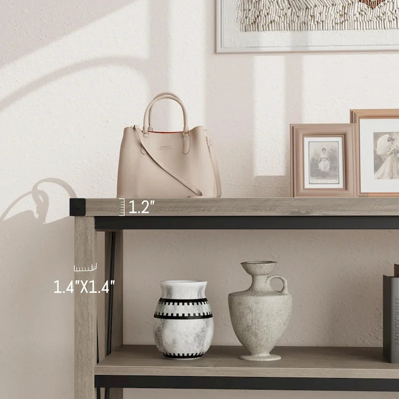 Table console d'entrée de style campagnard, étroite et longue de 119 cm (47 pouces), avec rangement