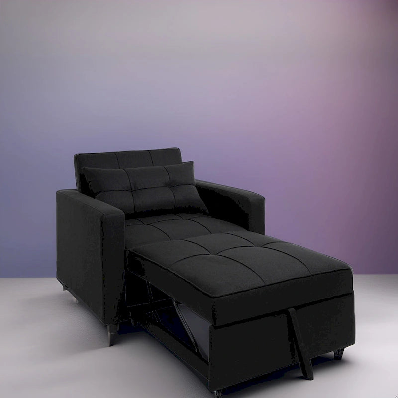 Fauteuil inclinable convertible 3 en 1, canapé-lit moderne et rembourré, fauteuil de salon pliable pour petits espaces