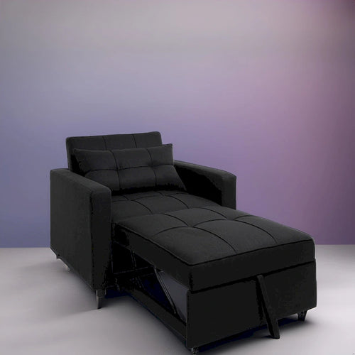 Fauteuil inclinable convertible 3 en 1, canapé-lit moderne et rembourré, fauteuil de salon pliable pour petits espaces