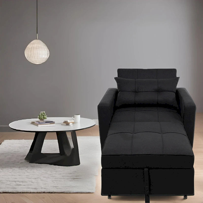 Fauteuil inclinable convertible 3 en 1, canapé-lit moderne et rembourré, fauteuil de salon pliable pour petits espaces