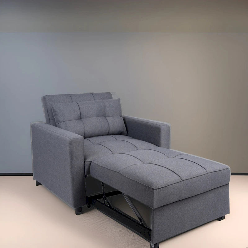 Fauteuil inclinable convertible 3 en 1, canapé-lit moderne et rembourré, fauteuil de salon pliable pour petits espaces