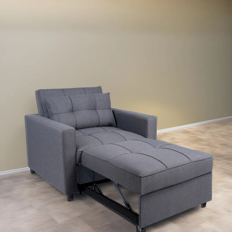 Fauteuil inclinable convertible 3 en 1, canapé-lit moderne et rembourré, fauteuil de salon pliable pour petits espaces