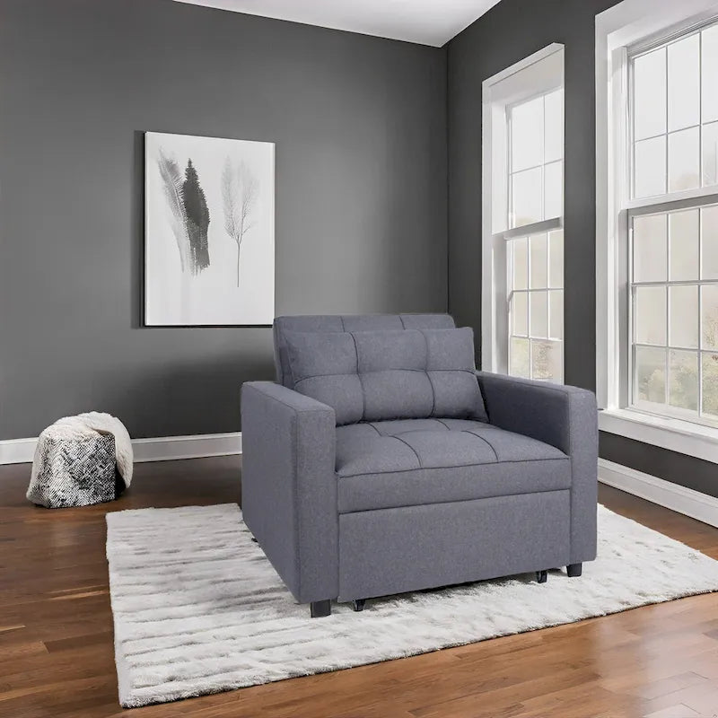 Fauteuil inclinable convertible 3 en 1, canapé-lit moderne et rembourré, fauteuil de salon pliable pour petits espaces