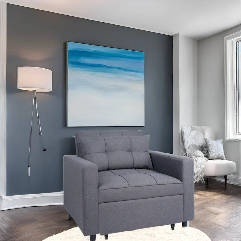 Fauteuil inclinable convertible 3 en 1, canapé-lit moderne et rembourré, fauteuil de salon pliable pour petits espaces