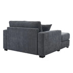 Chaise longue surdimensionnée en tissu chenille, fauteuil-lit-canapé 39,7/43,5/55 pouces avec coussins, station de charge et porte-gobelets