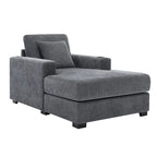 Chaise longue surdimensionnée en tissu chenille, fauteuil-lit-canapé 39,7/43,5/55 pouces avec coussins, station de charge et porte-gobelets