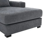 Chaise longue surdimensionnée en tissu chenille, fauteuil-lit-canapé 39,7/43,5/55 pouces avec coussins, station de charge et porte-gobelets