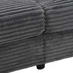 Canapé-lit méridienne en velours côtelé de 86,5 pouces avec ports USB, porte-gobelets et 8 coussins épais