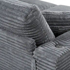 Canapé-lit méridienne en velours côtelé de 86,5 pouces avec ports USB, porte-gobelets et 8 coussins épais