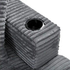 Canapé-lit méridienne en velours côtelé de 86,5 pouces avec ports USB, porte-gobelets et 8 coussins épais