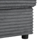 Canapé-lit méridienne en velours côtelé de 86,5 pouces avec ports USB, porte-gobelets et 8 coussins épais