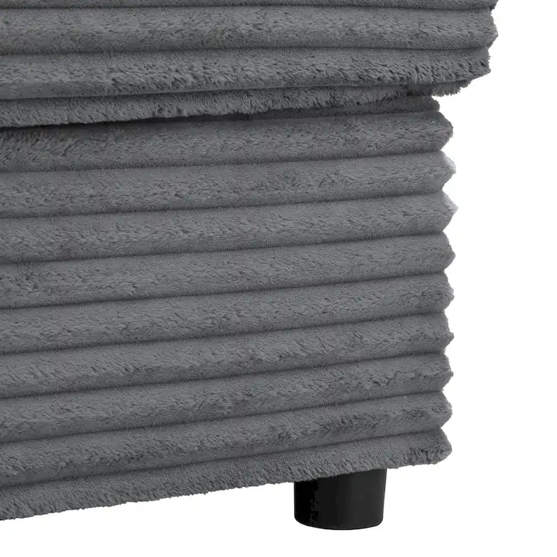 Canapé-lit méridienne en velours côtelé de 86,5 pouces avec ports USB, porte-gobelets et 8 coussins épais