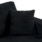 Canapé-lit méridienne en velours côtelé de 86,5 pouces avec ports USB, porte-gobelets et 8 coussins épais