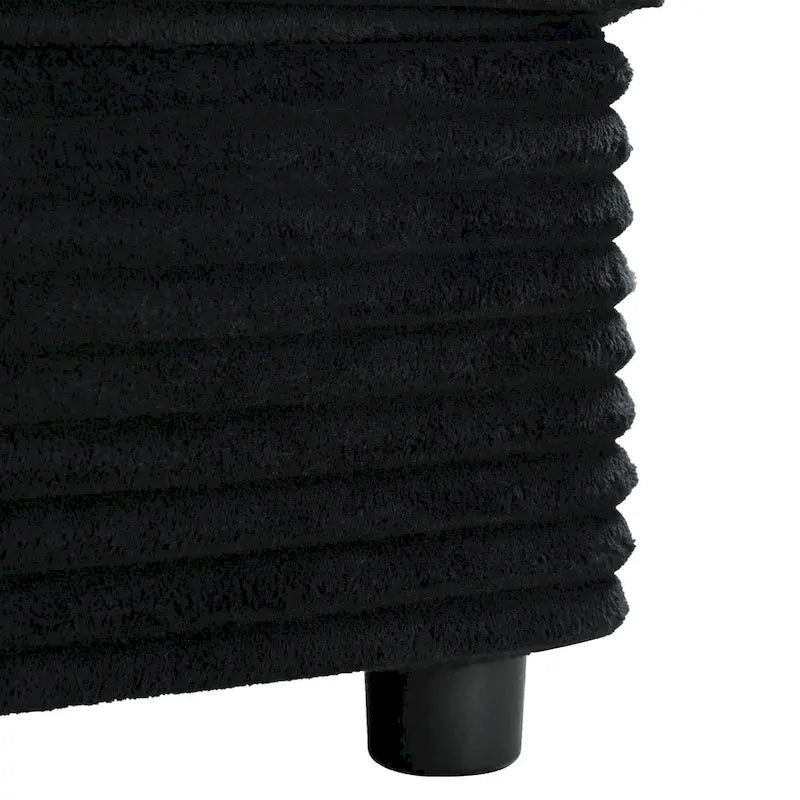 Canapé-lit méridienne en velours côtelé de 86,5 pouces avec ports USB, porte-gobelets et 8 coussins épais