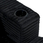 Canapé-lit méridienne en velours côtelé de 86,5 pouces avec ports USB, porte-gobelets et 8 coussins épais