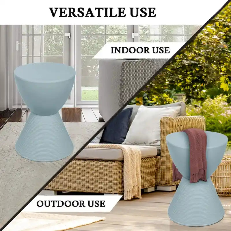 Table d'appoint ronde Boyd avec base nervurée et couvercle amovible, idéale pour le salon et la chambre.