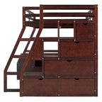 Lit mezzanine en pin avec bureau et rangements