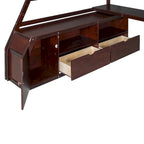 Lit mezzanine en pin avec bureau et rangements