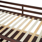 Lit mezzanine en pin avec bureau et rangements