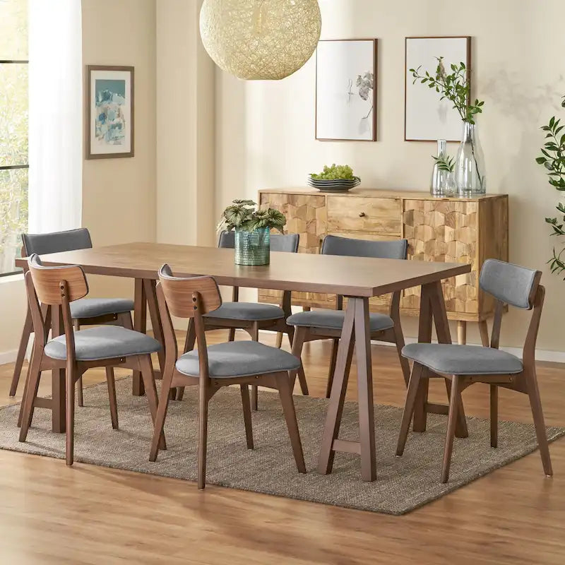 Chazz Mid-Century Modern 7 Piece Dining Set with A-Frame Table by Christopher Knight Home