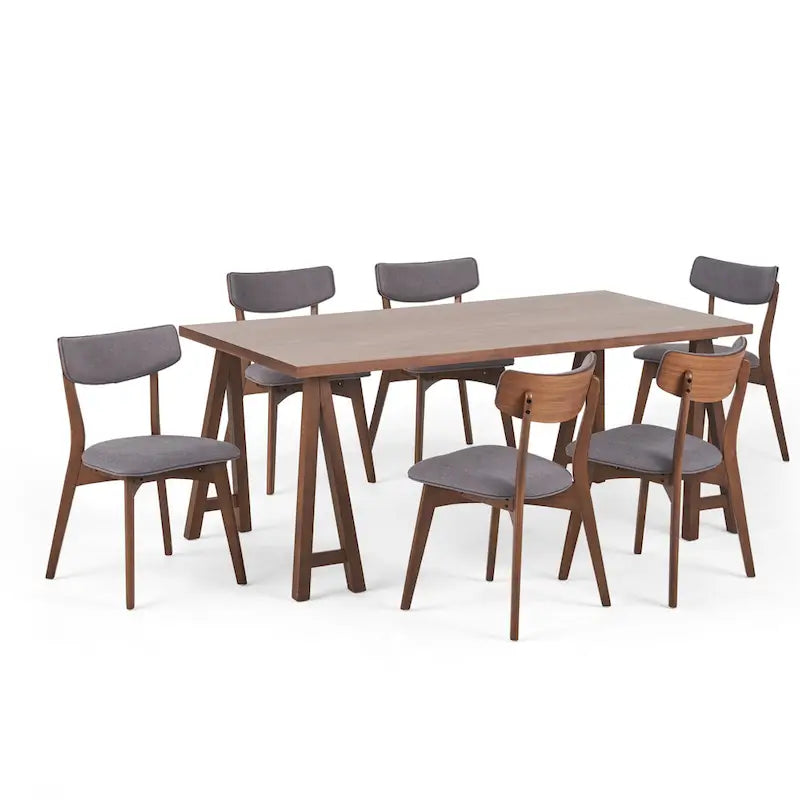 Ensemble de salle à manger Chazz style moderne du milieu du siècle, 7 pièces, avec table en A, par Christopher Knight Home