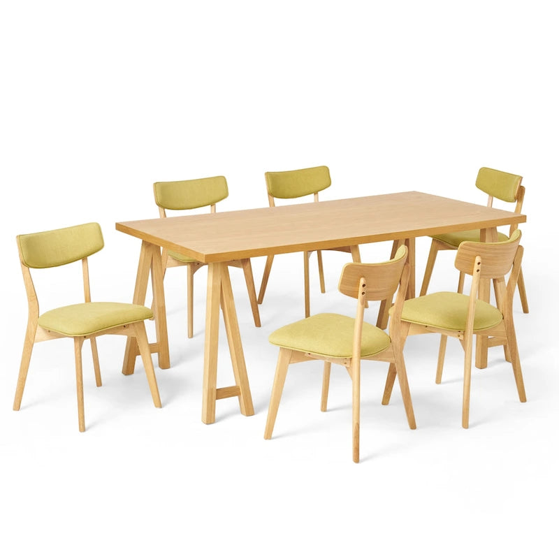 Ensemble de salle à manger Chazz style moderne du milieu du siècle, 7 pièces, avec table en A, par Christopher Knight Home