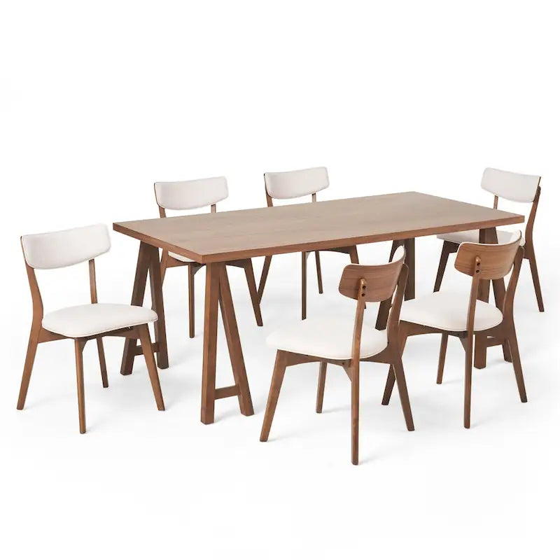 Ensemble de salle à manger Chazz style moderne du milieu du siècle, 7 pièces, avec table en A, par Christopher Knight Home