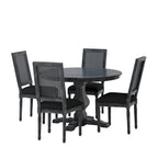 Ensemble de salle à manger circulaire 5 pièces Remuda en bois et rotin rembourrés par Christopher Knight Home