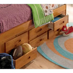 Lit de jour double en pin massif avec six tiroirs, couleur miel chaud, OS Home and Office Furniture