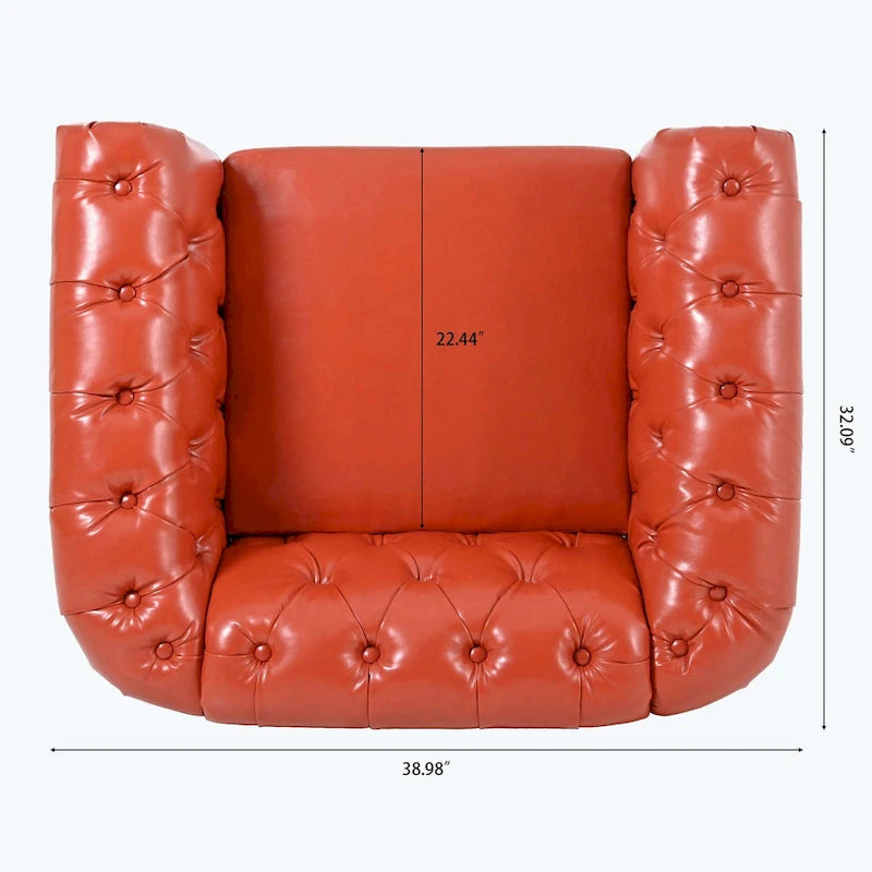 Canapé confortable pour salon, avec accoudoirs roulés et plissés.