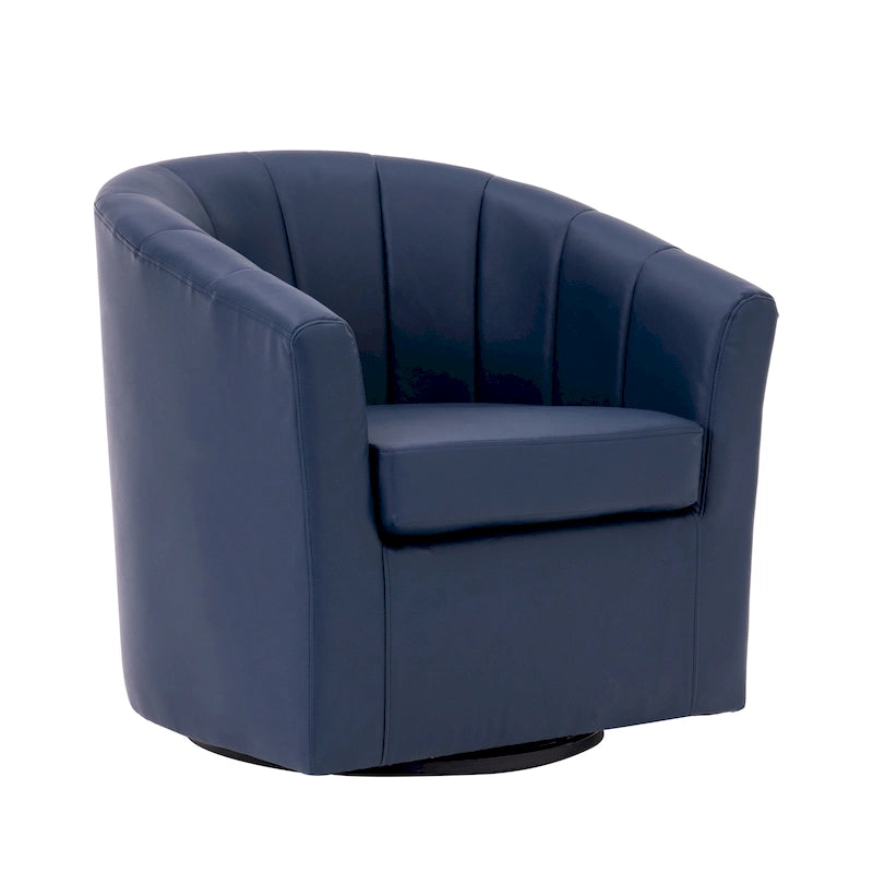 Fauteuil pivotant en similicuir Manon de Porthos Home avec coussin d'assise amovible