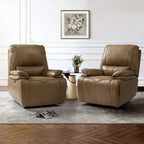 Fauteuil inclinable électrique Clara en cuir véritable avec coussin rembourré, lot de 2