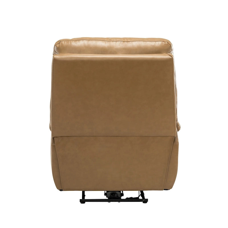 Fauteuil inclinable électrique Clara en cuir véritable avec coussin rembourré, lot de 2