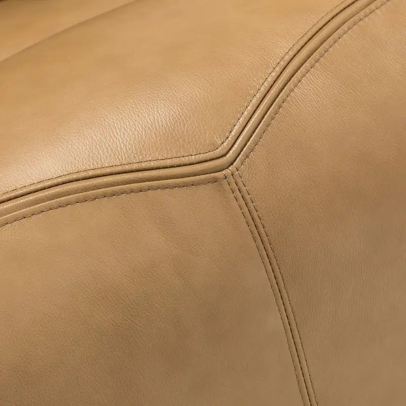 Fauteuil inclinable électrique Clara en cuir véritable avec coussin rembourré, lot de 2