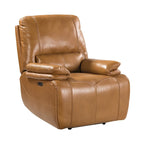 Fauteuil inclinable électrique Clara en cuir véritable avec coussin rembourré, lot de 2