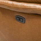 Fauteuil inclinable électrique Clara en cuir véritable avec coussin rembourré, lot de 2