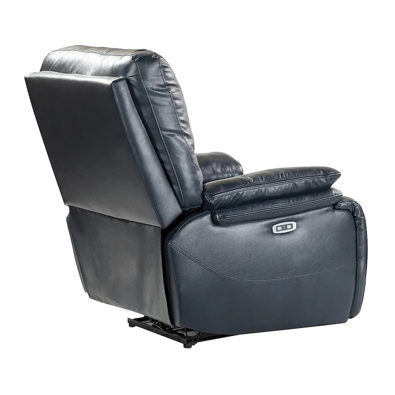 Fauteuil inclinable électrique Clara en cuir véritable avec coussin rembourré, lot de 2