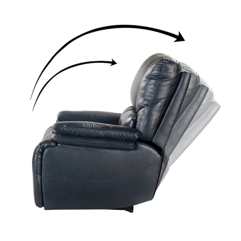 Fauteuil inclinable électrique Clara en cuir véritable avec coussin rembourré, lot de 2